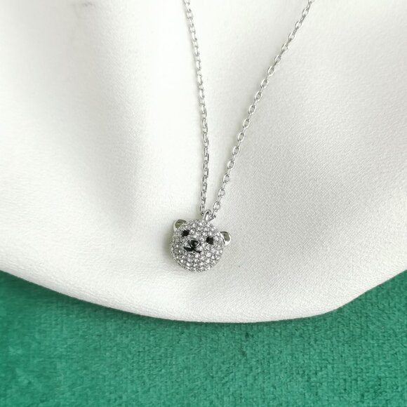 kate spade Jewelry - KATE SPADE Arctic Friends Polar Bear Pave Silver Clear Pendant Necklace NEW